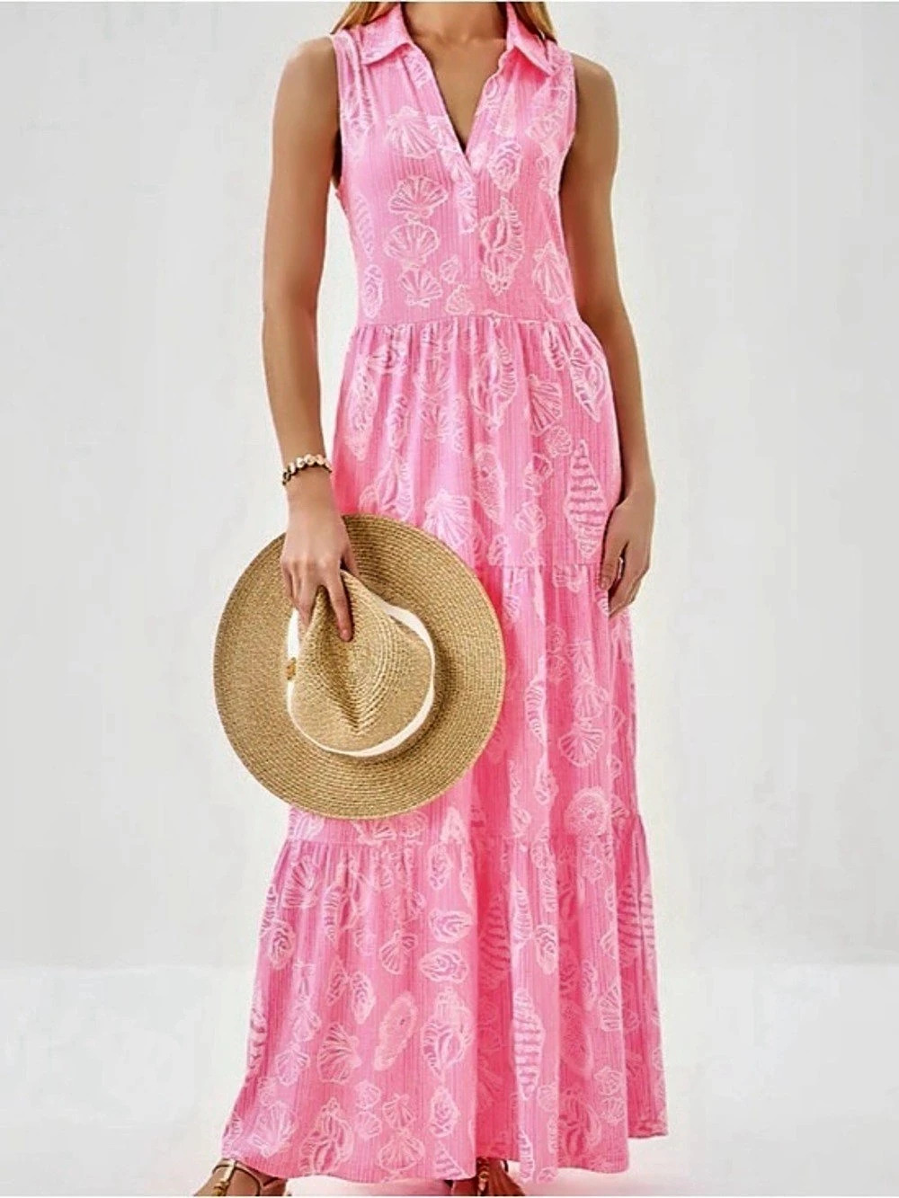 Lilly Pulitzer Paisley Maxi Dress in Pink Size Small Like New
